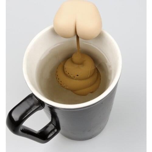 Silicone Tea Infuser Creative Poop Shaped Funny Herbal Tea Bag Reusable Coffee Filter Diffuser Strainer Tea Accessories