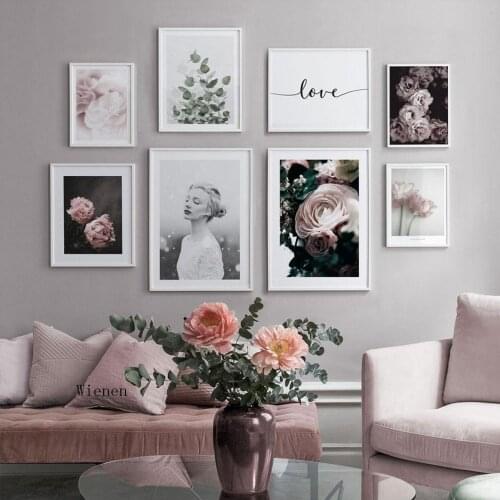 Nordic Figure Landscape Poster Flowers Wall Art Canvas Painting Quote Print Pictures for Living Room Modern Home Decoration