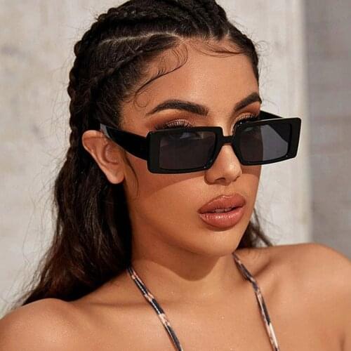Retro Square Sunglasses Men Women Trend Transparent Color Street Sunglasses Hiking Fishing Female Shades Rectangle Sun Glasses