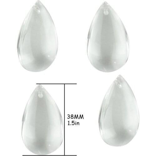 38mm/50mm/63mm Glass Crystal Waterdrop Chandelier Prisms Parts Ceiling Lamp Teardrop Suncatcher Pendants