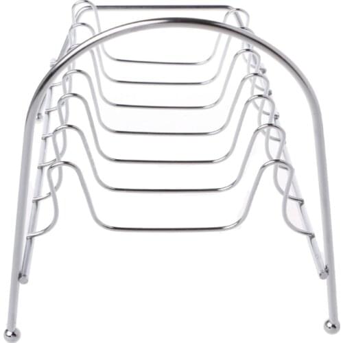 Plate Organizer 8 Slots Chrome Plated Dish Racks Countertop Drying Stand B95B