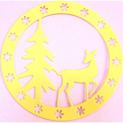 Christmas Tree Deer Circle Frame Metal Cutting Die Stencils Template for Scrapbooking Paper Craft Album Cards Making Dies 2020