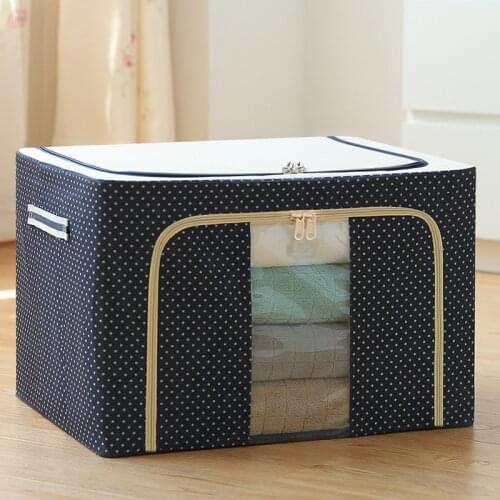Steel frame storage box Oxford cloth finishing box quilt storage box folding wardrobe cloth art extra large storage box