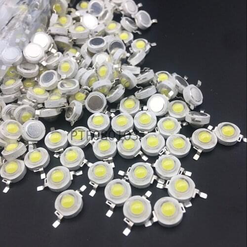 100pcs LED 3W Diode HIgh Power Beads 3Watt White Light Emitting Diode Brightness White Diodos LED Alta Luminosidad 3w Diodo DIY