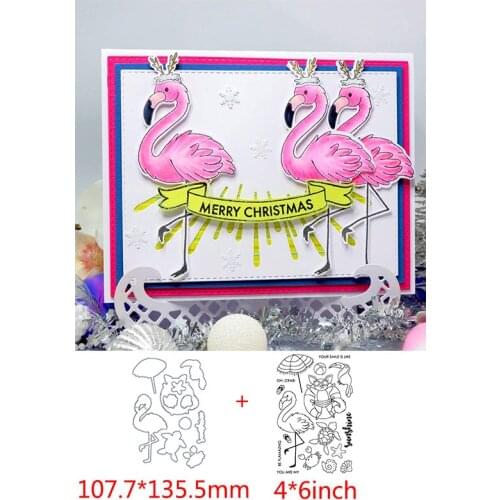 2020 Flamingo "Be Amazing"Metal Cutting Dies&Coordinating Stamps For Scrapbooking Craft Die Cut Card Making Embossing Stencil