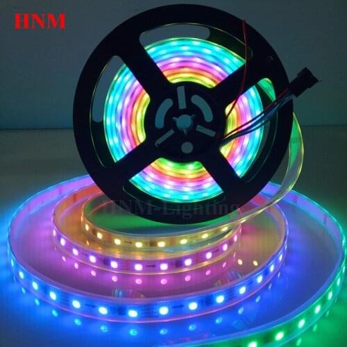 5M 30/48/60/96 LEDs/m WS2818 Addressable RGB Pixel LED Strip Light 12V 5050 SMD Digital TV Tape,White/Black PCB,IP20/IP65/IP67