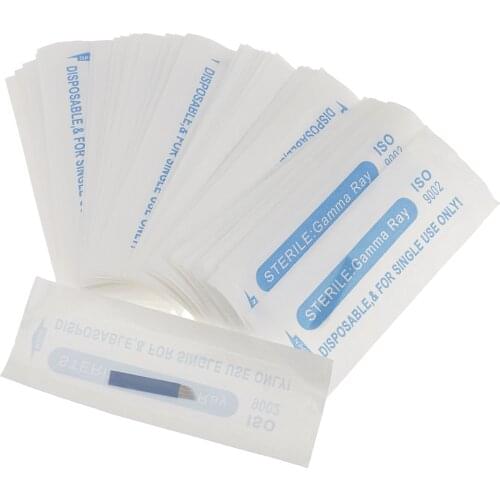 50pcs 12/14/18Pins Eyebrow Tattoo Embroidery Permanent Makeup Needles