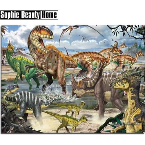 Diy 5D Diamond Painting Cross Stitch Animal Dinosaur On Water Diamond Embroidery Pattern Full Drill Mosaic Home Decor Art 187128