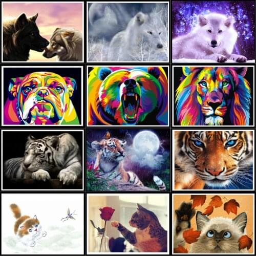 5d Diy Diamond Painting Animal Cross Stitch Full Diamond Kit Embroidery Mosaic Art Picture Rhinestone Gift