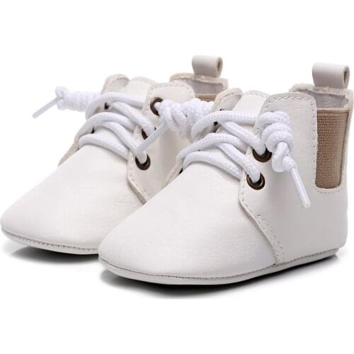 Newborn Infants Baby Leather Shoes Anti-Slip Soft Sole Casual Shoes Summer Newborn Baby Lace-up Crib Shoes First Walkers 0-24M