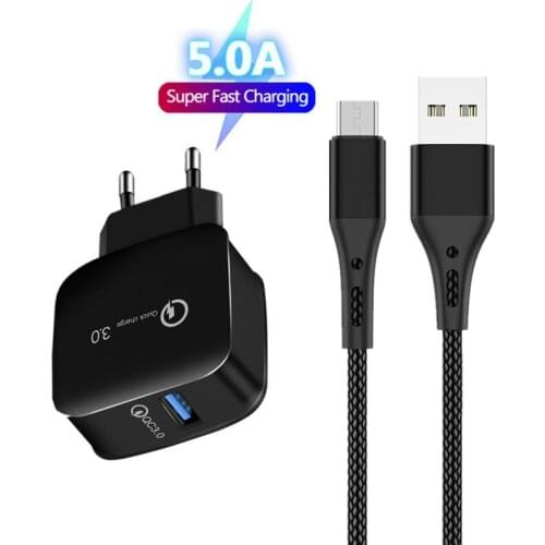 For Samsung galaxy S8 S10 A51 M51 A8 A9 A3 A5 A7 2017 A50 A40 A30 A12 A52 Type C Charge Cable QC3.0 Adaptive fast Charge adapter