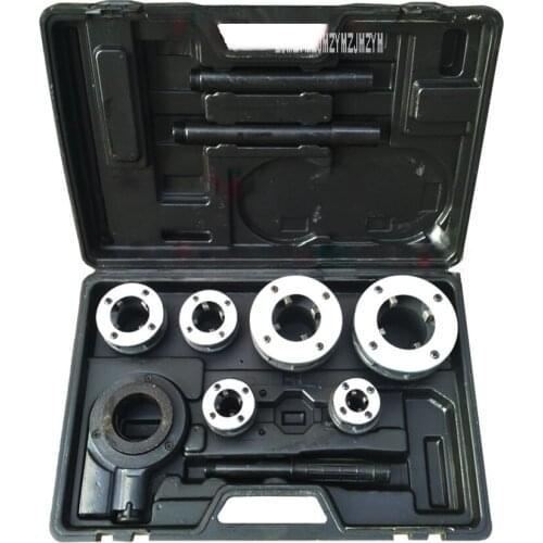 Quality Portable Handhold Manual Threader Iron Galvanized Pipe Threading Machine Kit 1 Set Plastic Box With 6 Dies Power Tool