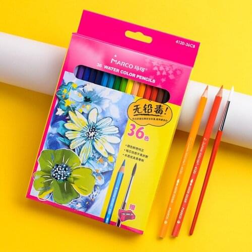 Marco 4120 Watercolor Pencil 12/24/36 Colors lapis de cor Stationery Water Soluble Colored Pencils For Art Students Supplies