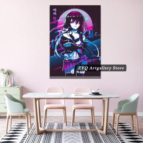 Canvas Painting Kurumi Tokisaki Anime Poster And Prints Wall Art Pictures For Living Room Home Decor