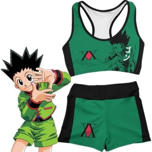Anime Hunter x Hunter Cosplay Costume GON FREECSS Gym Sport Workout Running Short Bra Yoga Suit Tracksuit Fitness