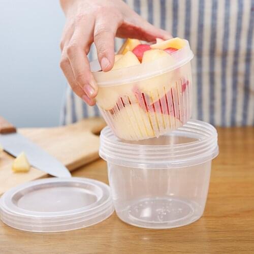 Creative Round Drain Sealed Box For Ginger Garlic Onion Refrigerator Food Crisper Debris Fridge Box Tray Kitchen Organizer