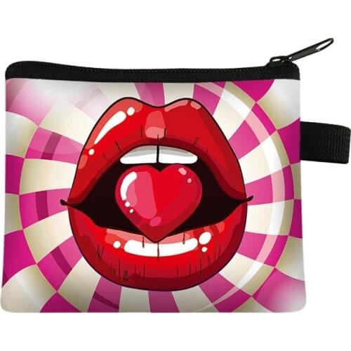 Fashion Lips Women Coin Purse Ladies Girls Cosmetics Storage Bags Short Wallet Card Bag Coin Key Bags Women Wallet Purse