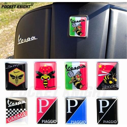 For Vespa Logo Decal Voorzijde Badge Overlay Italiaanse Vlag Mio Wesp 3D Decals Sticker Gts Gt Et Px