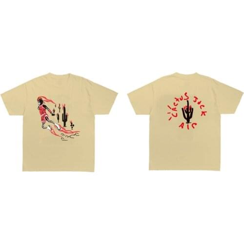 New Arrival Cactus Jack T-Shirt Men Women Hip Hop Streetwear Tee Shirt Travis Scott Swag Funny T Shirt Cotton Tee Tops