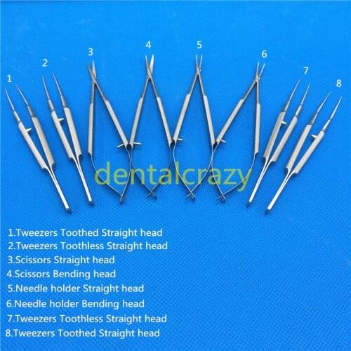 12.5cm scissors+Needle holders +tweezers stainless steel ophthalmic microsurgical instruments stainless steel surgical tools