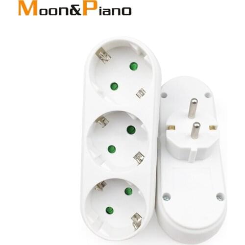 One In Three 4.8mm European EU To eu Conversion Plug Adapter Travel Power Adapters Converter Electrical Charger White Color