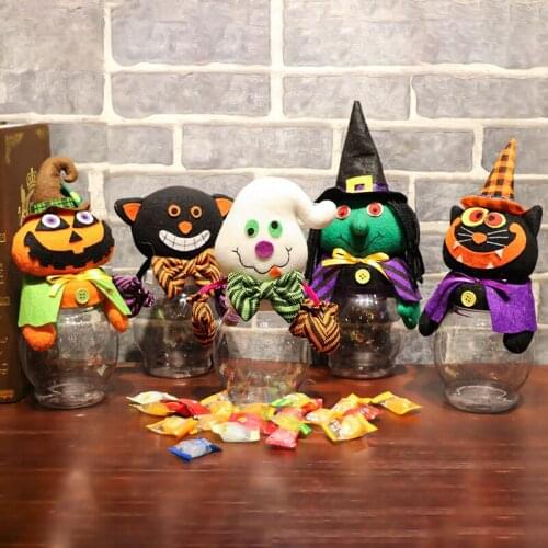 Ghost Witch Halloween Spoof Black Cat Gift Candy Box Cartoon Pumpkin Candy Jar Child Kids Gifts Supplies
