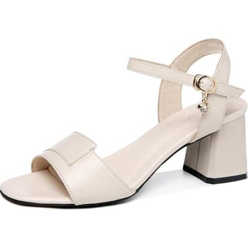 Open-Toe Thick-Heeled Sandals, Flat Buckle Solid Color Shoes For Women, WomenS Platform Shoes