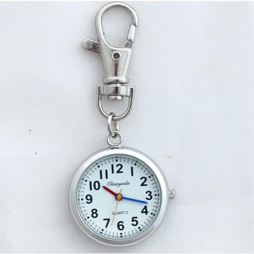 Silver Gold Bronze Retro Pocket Key Ring Clip Clasp Bag Watch Quartz Watch GL52 Cute Pocket Watches