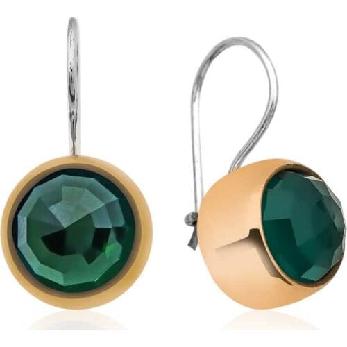 Silverlina Silver Authentic Emerald Earrings