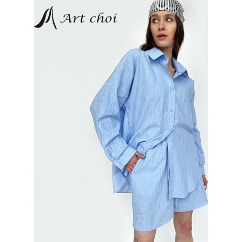 Spring Summer Two Piece Set Tracksuit Casual Outfit Suit Women Blouse Shirt Tops Cotton Linen Wide Leg Shorts Pants 2 Piece Sets