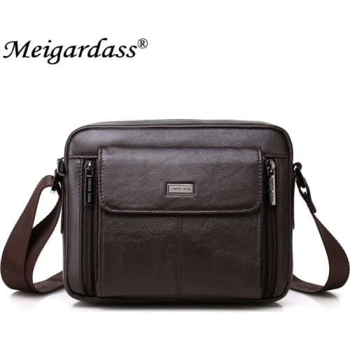 CHEER SOUL Genuine Leather Messenger Bag Men Shoulder Bag Male Fashion Crossbody bags for men iPad Bags Business Mens Handbags