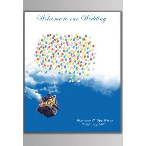 Free personalized wedding decoration of the bride and groom balloon fingerprint DIY engagement party and wedding date and name