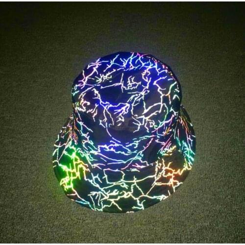 Reflective Cool Bucket for Men Women Czapka Z Daszkiem Casquettes Gorra Beisbol Meska Night Run Fishing Trend Lighting UNIbeauty