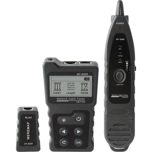 NF-8209 Digital Line Finder LCD Display Measure Length Wire Checker Test Network Tool Scan Cable Wiremap Tester