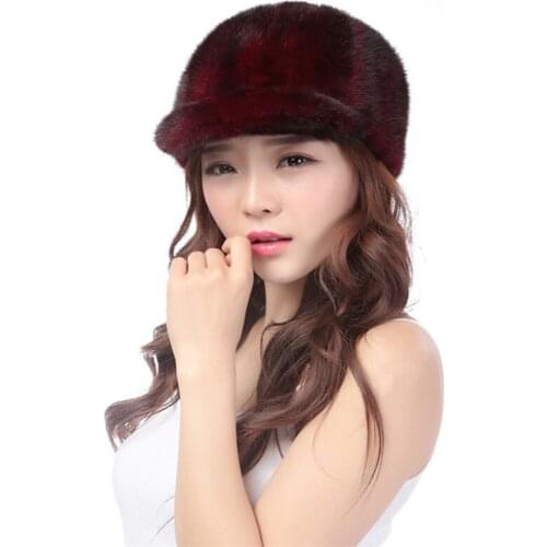 Women New Product Duck Tongue Hat Adult New Knight Hat Fur Hats For Winter Genuine Mink Cap Luxury Natural Mink Hat 2018 sale