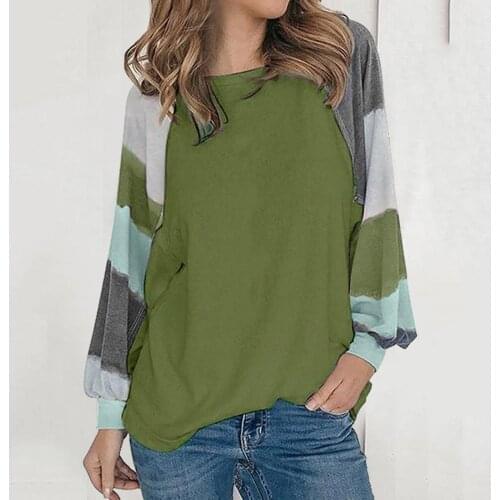 Vintage Blouse Women Autumn Casual Long Sleeved Plus Size O-neck Splicing Printed Loose Button Tunic Blouse Tops Haut Femme