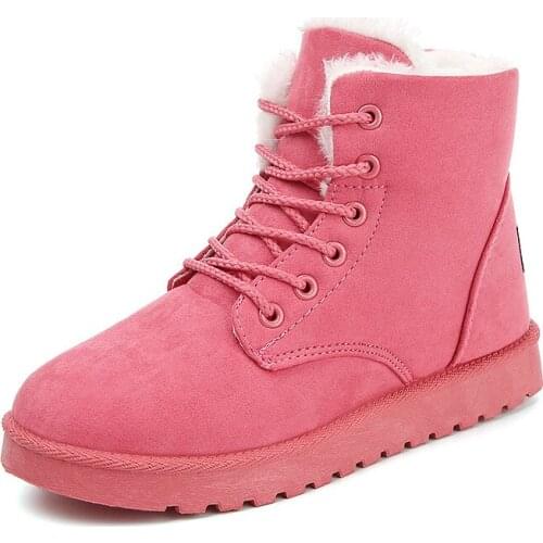 Women Boots Winter Warm Snow Boots Women Faux Suede Ankle Boots For Female Winter Shoes Botas Mujer Plush Shoes Woman NW4122