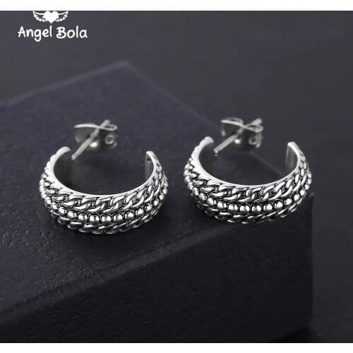 New Vintage Round Ancient Silver color Stud Earrings for Women Buddha Earring Party Accessories Gifts Drop Shipping