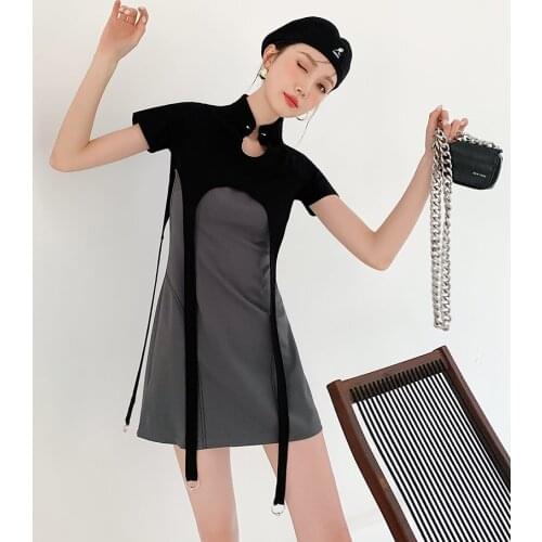 2021 Lady Spring New Girl Daily Chinese Style Two-Piece Dress Improved cheongsam Dress Qipao Vestidos Robe Femme