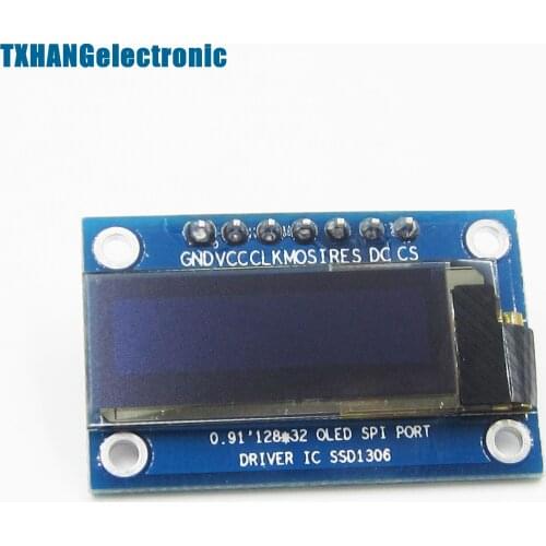 0.91'' 128x32 IIC I2C White OLED LCD Display DIY Module 3.3V 5V For PIC diy electronics