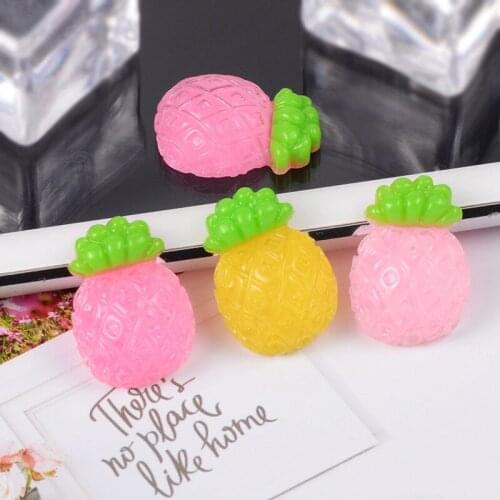 10pcs/lot 13X19mm Imitation Resin Pineapple Fruit Flatback Cabochon For Kids Headwear DIY Decoration Craft Accessary