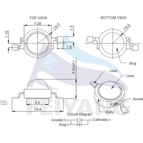 10pcs LED 3W Diode White Red Green Blue Orange UV RGB High Power Beads 3Watt Light-Emitting-Diode Brightness Alta Luminosidad
