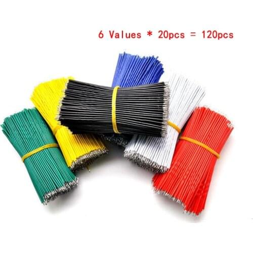 120PCS/set 24AWG Tin-Plated Breadboard PCB Solder Cable 24AWG 8cm Fly Jumper Wire Tin Conductor Wires 1007-24AWG Connector Wire