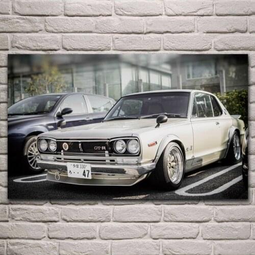 2000 classic gt r skyline grt supercar sport car living room decoration home art decor wood frame fabric poster