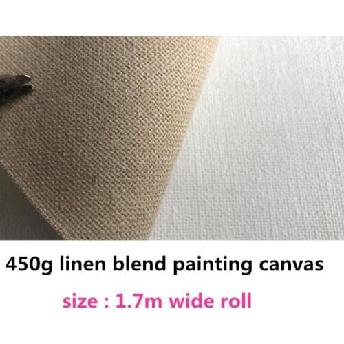 450g thick painting canvas, linen blend blank canvas, fine texture thick linen canvas roll 1.7m *10m