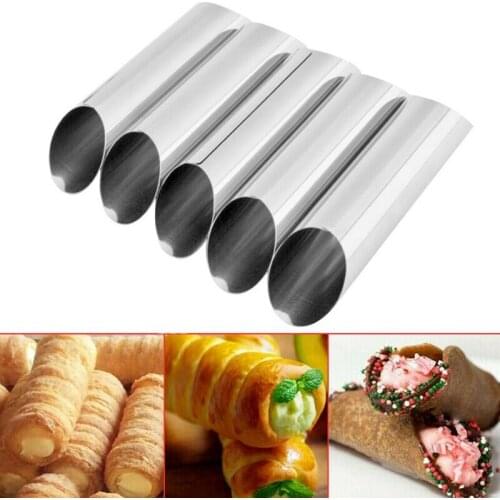 5/10pcs Forms Cake Horn Mold Stainless Steel Tubes shells Cream Horn Mould Pastry Baking Mold