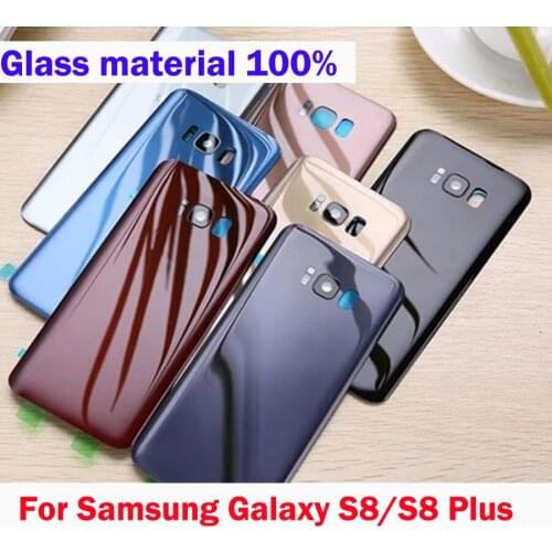 50 pcs Housing Rear Battery Door Case For Samsung Galaxy S8 G950 S8+ S8Plus G955 S8 Plus Back Glass Cover +Camera Lens +Adhesive
