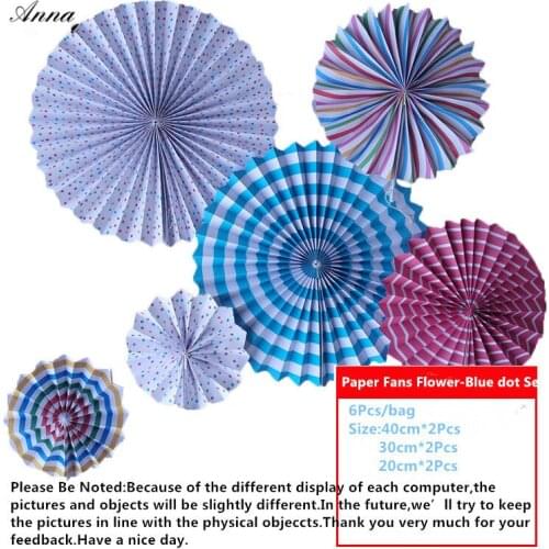 6pcs/set Colorful wheel Tissue Paper fans Flowers balls lanterns Party Decor Craft For Bar Birthday Party Wedding Decoration