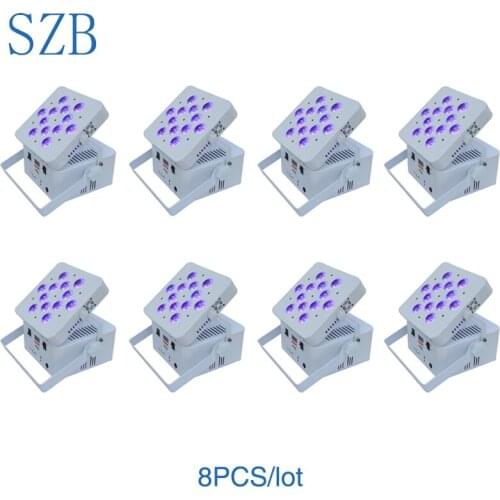 8 PCS SZB 12X10W 4 in 1 RGBW Wireless DMX Battery Powered Par Light/SZB-WBPL1210