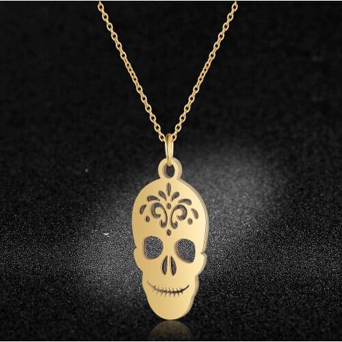 AAAAA Quality 100% Stainless Steel Unique Skull Charm Necklace for Women High Polish Special Gift Never Tarnish Jewelry Necklace